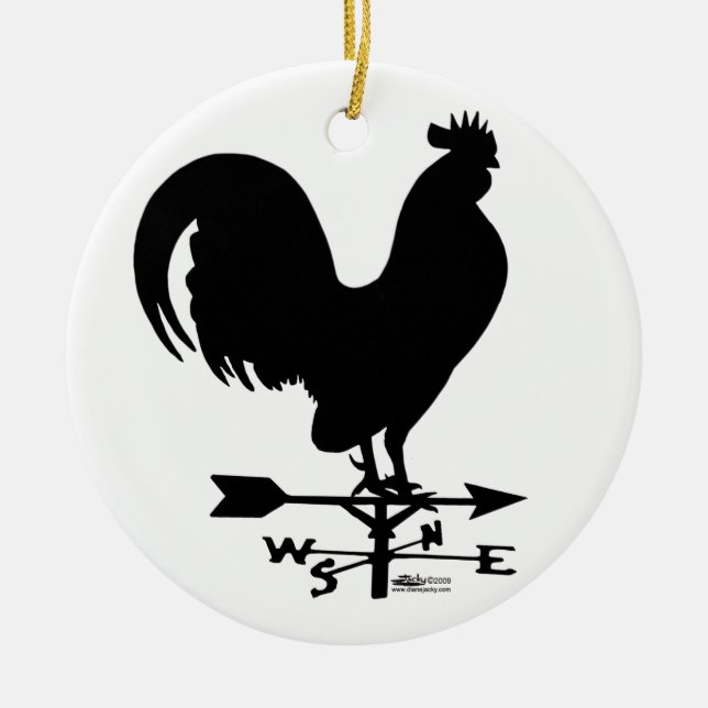 Weathervane Rooster Keramik Ornament (Vorne)