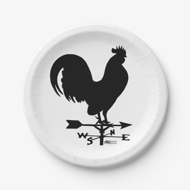 Weathervane Rooster Pappteller (Vorderseite)