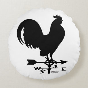 Weathervane Rooster Rundes Kissen