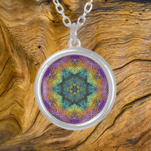 Weave Mandala Aquamarin Gelb und Rosa