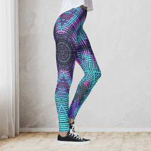 Weave Mandala Blue Pink und Lila Leggings
