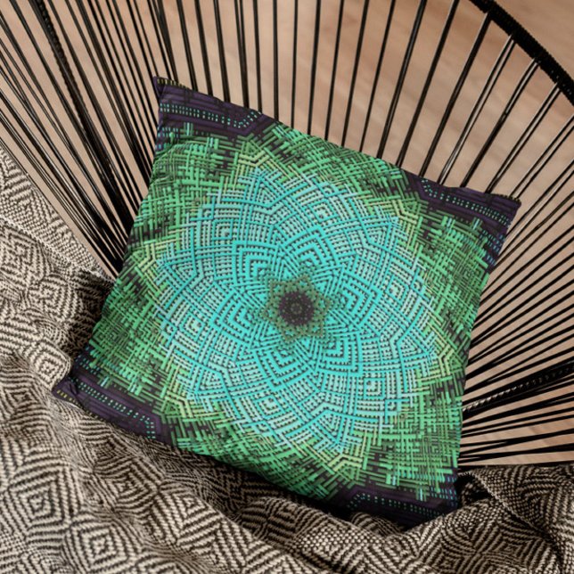 Weave Mandala Blue und Green Kissen (Von Creator hochgeladen)