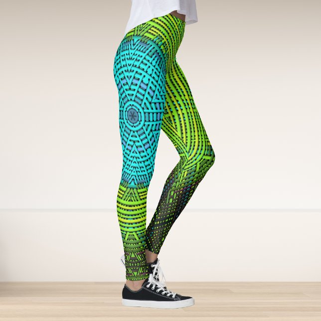 Weave Mandala Blue und Green Leggings (Von Creator hochgeladen)