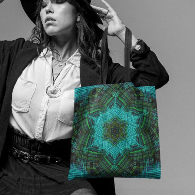 Weave Mandala Blue und Green Tasche (Von Creator hochgeladen)
