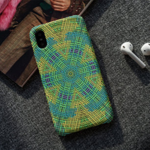 Weave Mandala Gelb Grün und Blau Case-Mate iPhone Hülle