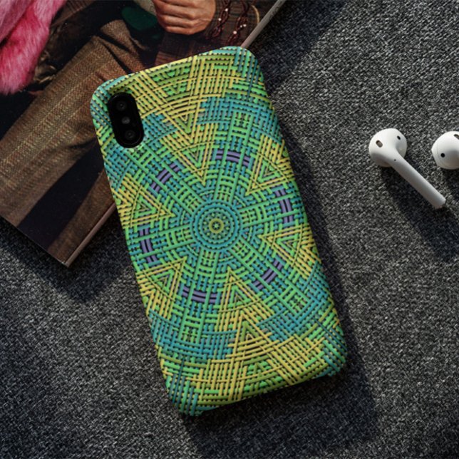 Weave Mandala Gelb Grün und Blau Case-Mate iPhone Hülle (Von Creator hochgeladen)
