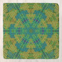 Weave Mandala Gelb Grün und Blau