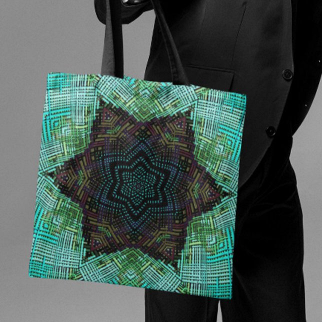 Weave Mandala Green Blue und Lila Tasche (Von Creator hochgeladen)