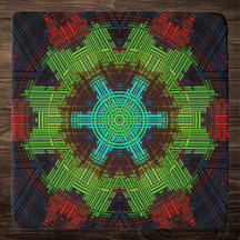 Weave Mandala Green Red und Blue