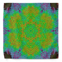 Weave Mandala Orange Green und Blue