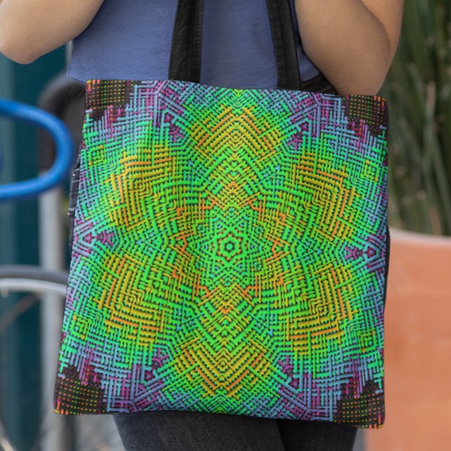 Weave Mandala Orange Green und Blue Tasche (Von Creator hochgeladen)
