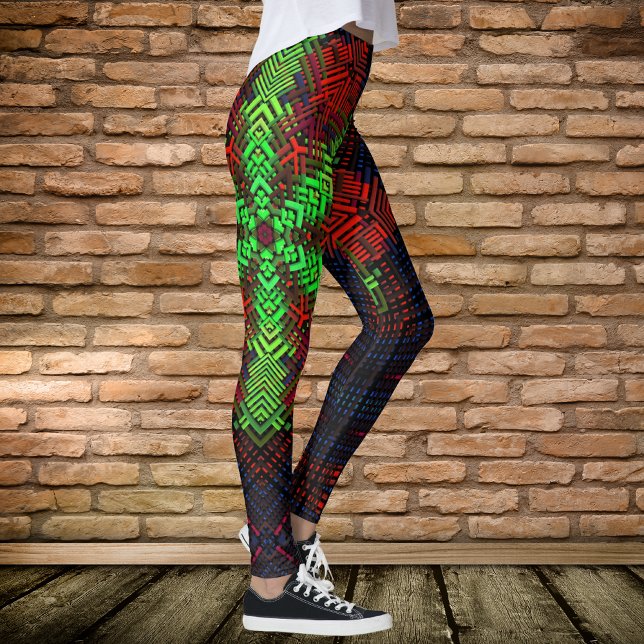 Weave Mandala Red Green und Blue Leggings (Von Creator hochgeladen)