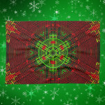 Weave Mandala Red und Green Geschirrtuch<br><div class="desc">Diese trendige Mandala besticht durch Rot und Grün in einem Korbflechtstil. Psychedelische Visuals für den modernen Hippie oder für alle, die Lieben groovy Farben.</div>