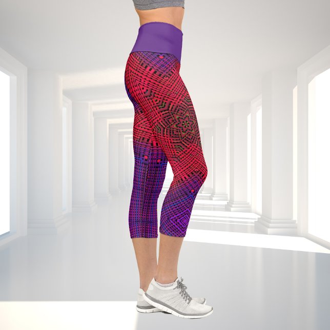 Weave Mandala Red und Lila Capri Leggings (Von Creator hochgeladen)