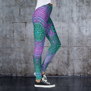 Weave Mandala Rosa und Blau Leggings