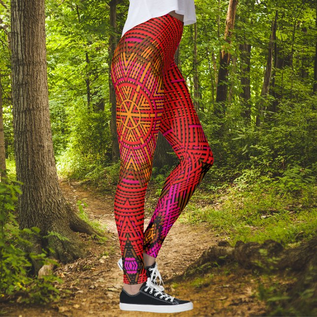 Weave Mandala Rosa und Gelb Leggings (Von Creator hochgeladen)