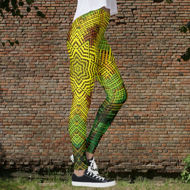 Weave Mandala Yellow Green und Orange Leggings (Von Creator hochgeladen)