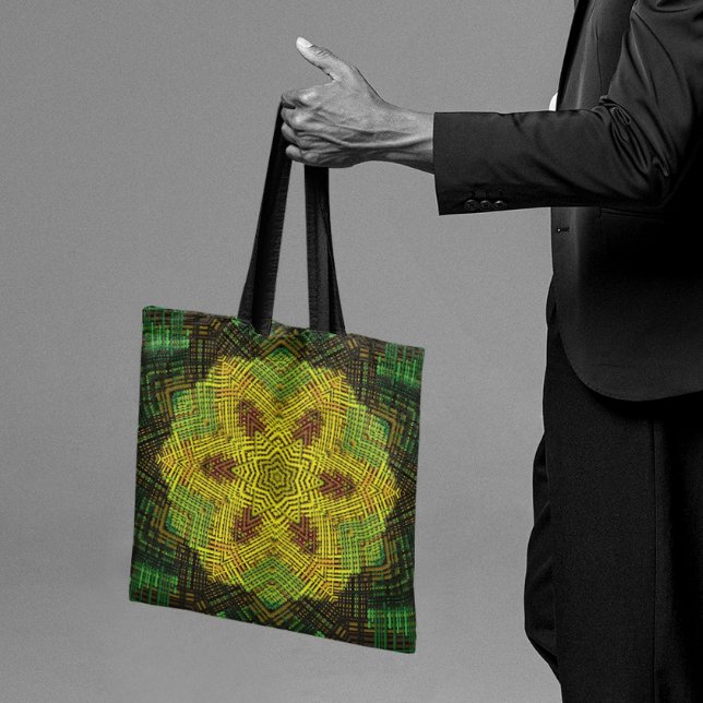 Weave Mandala Yellow Green und Orange Tasche (Von Creator hochgeladen)