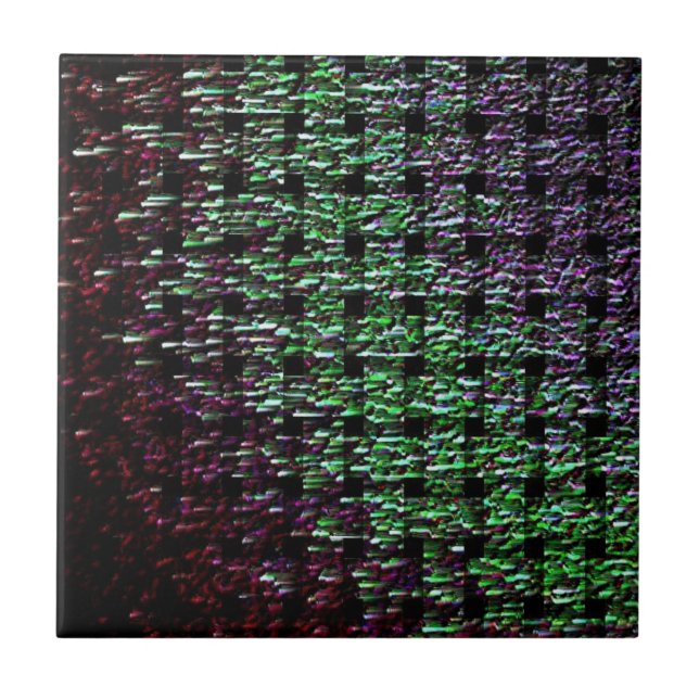 Weave Metalic Lila Green Tile Fliese (Vorderseite)