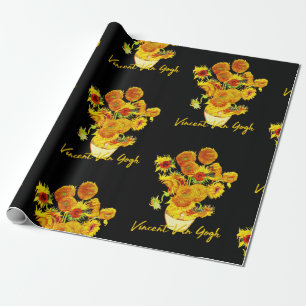 Weave Muster der Sonnenblumen von Vincent van Gogh Geschenkpapier