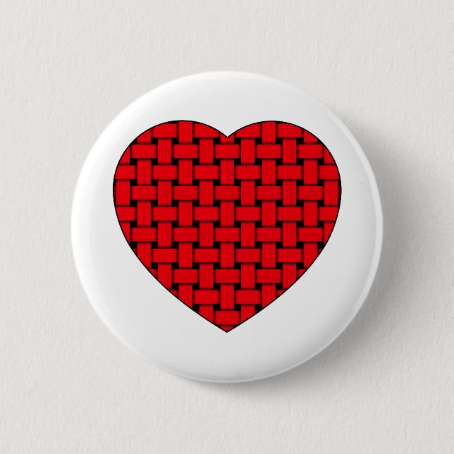 Weaved Red Heart Button (Vorderseite)
