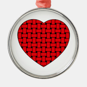 Weaved Red Heart Ornament Aus Metall