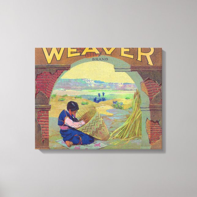 Weaver Orange LabelPiru, CA Leinwanddruck (Vorderseite)