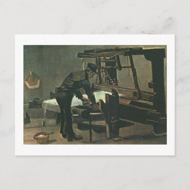 Weaver Stehend vor Loom Van Gogh Fine Art Postkarte (Vorderseite)