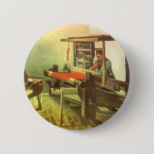 Weaver vor Links Spinnrad Vincent van Gogh Button