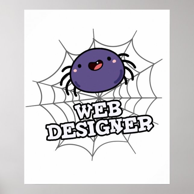 Web Designer Funny Spider Puff Poster (Vorne)