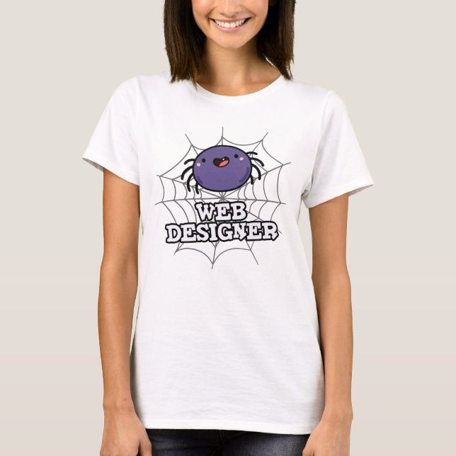 Web Designer Funny Spider Puff T-Shirt (Vorderseite)