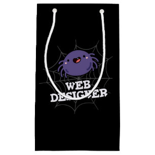 Web Designer Funny Spider Pun Dark BG Kleine Geschenktüte