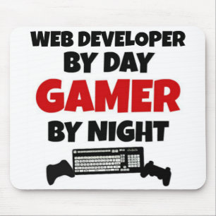 Web Developer by Day Gamer by Night Mousepad