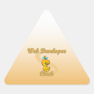 Web Developer Chick Dreieckiger Aufkleber