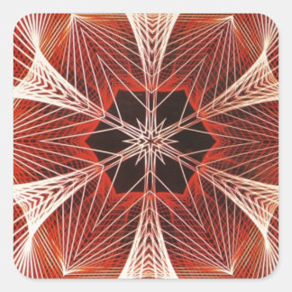 Web Fraktal - Geschenke aus Rot und Weiß Quadratischer Aufkleber