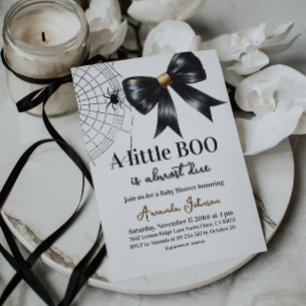 Web Halloween Little Boo Black Bow Baby Dusche Einladung