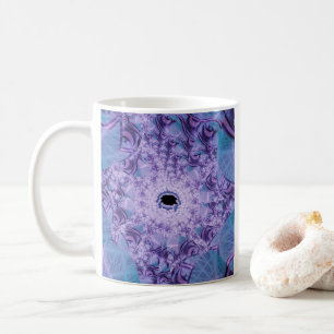 Web Lila und blaue Fraktal Art Kaffeetasse