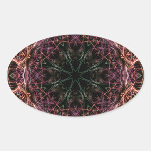 Web of Color Kaleidoscope Oval Sticker