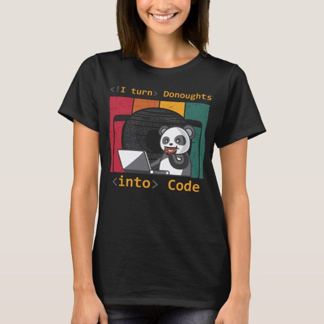 Web-Software-Entwickler Donuts Donuts Panda-Code T-Shirt (Vorderseite)
