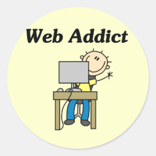 Web Sucht T-Shirts und Geschenke Runder Aufkleber