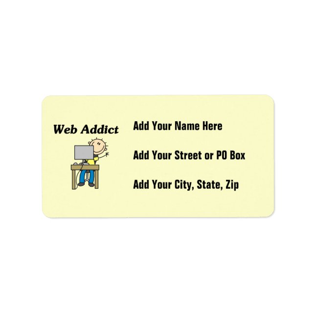 Web-Süchtiger Adressaufkleber (Vorne)
