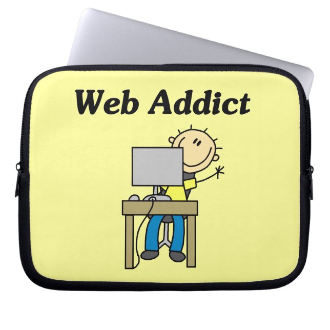 Web-Süchtiger Laptopschutzhülle (Vorderseite)