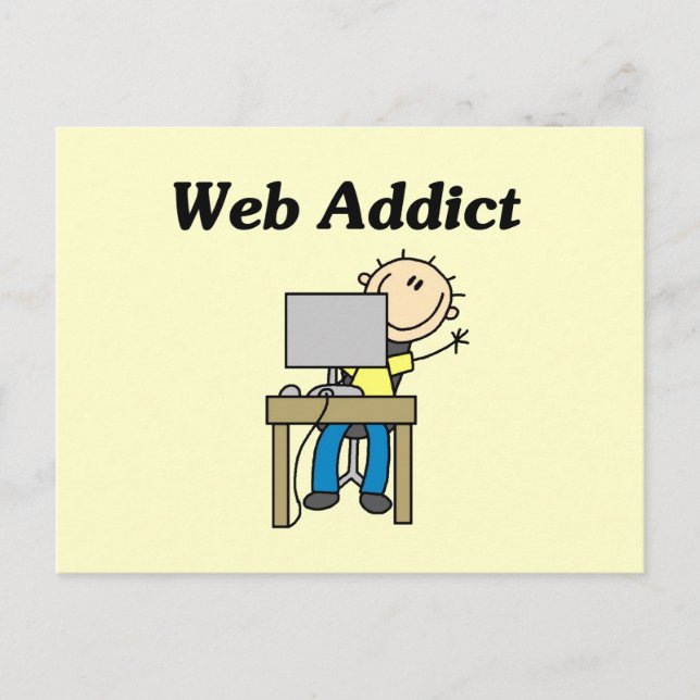 Web-Süchtiger Postkarte (Vorderseite)