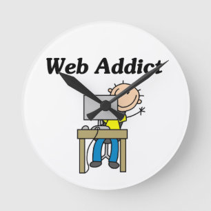 Web-Süchtiger Runde Wanduhr