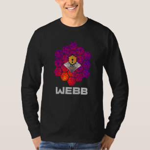 WEBB-Weltraumteleskop mit abstrakten lila roten Sp T-Shirt
