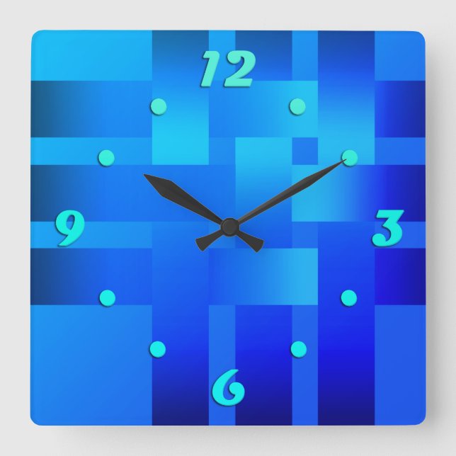 Webbänder, Bänder, Satin-Quadrat-Wanduhr Quadratische Wanduhr (Vorderseite)
