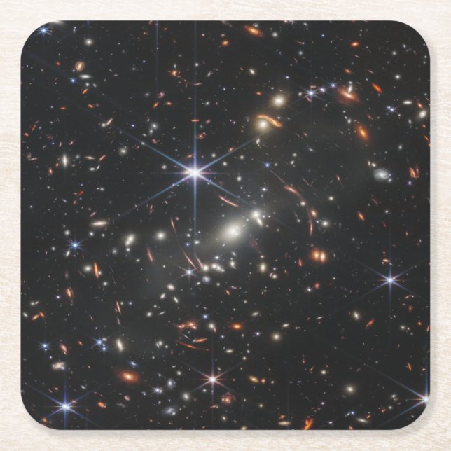 WebbS erste tiefe Feldansicht des Universums Rechteckiger Pappuntersetzer (Vorderseite)