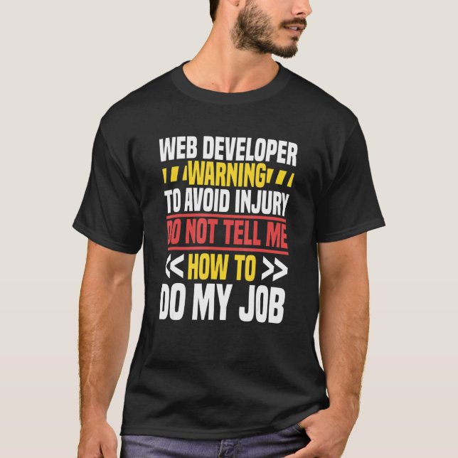 Webentwickler Website Programmierer Coder Computer T-Shirt (Vorderseite)