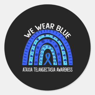 Weber Blue for Ataxia Telangiectasia Sensibilisier Runder Aufkleber
