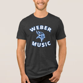 Weber Music (weiße Buchstaben mit blauer Kontur) Tri-Blend Shirt